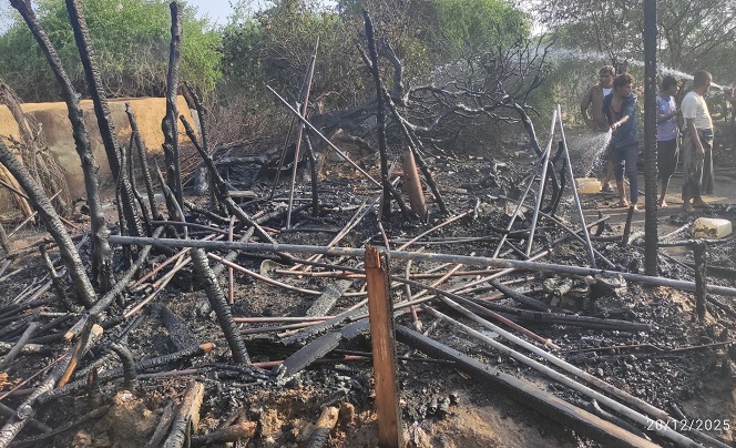حجة.. حريق يلتهم منزلين لنازحين في "حيران" دون تسجيل إصابات